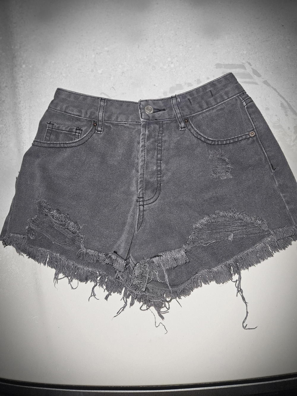 Pacsun Faded Black Ripped High Waisted Denim Festival Shorts